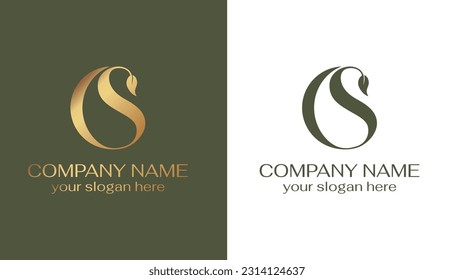 OS or SO logo with water drop and tree leaf. OS letter logo template elements. personal monogram. Vector elegant logo. letter os logo design letter SO luxury