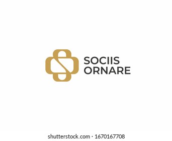 SO or OS. Monogram of Two letters S&O or O&S. Luxury, simple, minimal and elegant SO, OS logo design. Vector illustration template.