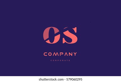 os o s alphabet small letter blue pink creative design vector company logo icon template 