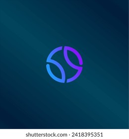 OS O S Black Letter Logo Design with Purple Magenta Swoosh and Stars.
