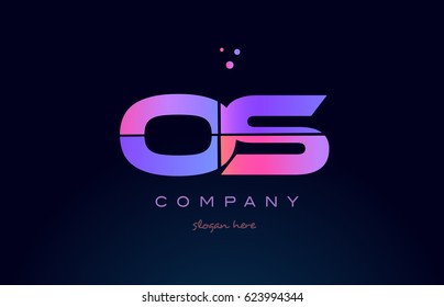 os o s creative color blue background pink purple blue magenta alphabet letter company logo vector icon design