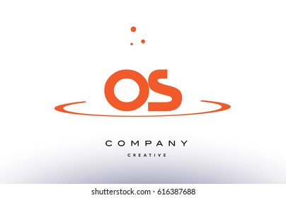 OS O S creative orange swoosh dots alphabet company letter logo design vector icon template