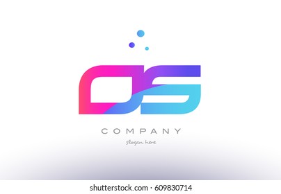 os o s  creative pink purple blue modern dots creative alphabet gradient company letter logo design vector icon template