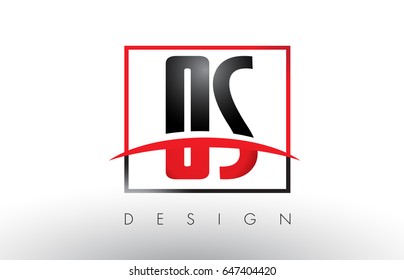 OS O S Logo Letters with Red and Black Colors and Swoosh. Creative Letter Design Vector.