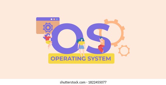 OS operating system. Advanced software technologies and coding web software digital graphic scripts and business vector monitoring interfaces poster of mobile applications.