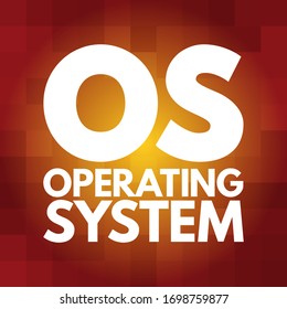 OS - Operating System is system software that manages computer hardware, software resources, and provides common services for computer programs, acronym text concept background