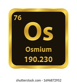 Os - Osmium chemical element icon. The chemical element of the periodic table. Sign with atomic number. 