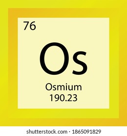 Os Osmium Chemical Element Periodic Table. Single element vector illustration, transition metals element icon with molar mass and atomic number for laboratory, science or chemistry education.