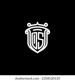 OS shield initial monogram with high quality professional design that will print well