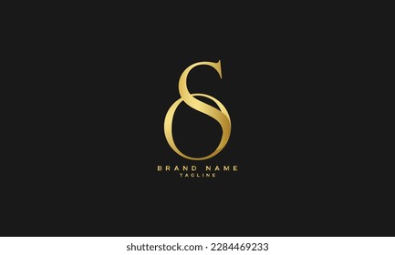 OS, SO, Abstract initial monogram letter alphabet logo design