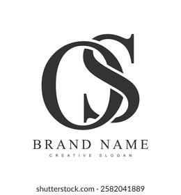 OS trendy logotype template. Initial letter o and s classic font style. Creative logo for company name or identity. Vector illustration.