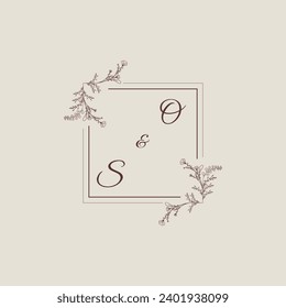 Hochzeits-Quadrat-Monogramm der OS-Hochzeits-Linie mit hochwertigem professionellem Design, das gut gedruckt werden kann
