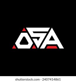 Diseño del logotipo de la letra del triángulo OSA con forma de triángulo. Monograma de diseño del logotipo del triángulo OSA. Plantilla de logotipo vectorial de triángulo OSA con color rojo. Logotipo triangular OSA Diseño sencillo, elegante y lujoso.