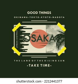 Osaka abstract graphic  typography for t shirt with japan vector image