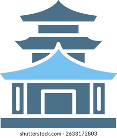 Osaka Castle Glyph Two Colour Icon