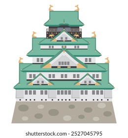 Ilustração simples do vetor do Castelo de Osaka