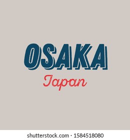 Osaka city calligraphy vector quote