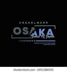Osaka city typography design and illustration vector for t shirt design