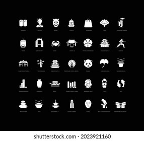 Osaka. Collection of perfectly simple monochrome icons for web design, app, and the most modern projects. Universal pack of classical signs for category Countries and Cities.