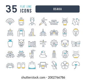 Osaka. Collection of perfectly thin icons for web design, app, and the most modern projects. The kit of signs for category Countries and Cities.