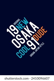 osaka cool dude,t-shirt design varsity fashion vector