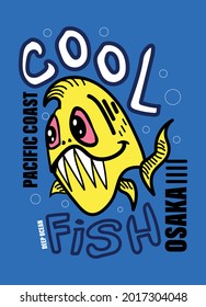 osaka cool fish,t-shirt design fashion vector