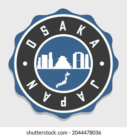 Osaka, Japan Badge City Vector Seal. National Symbol Skyline Stamp Design Icon Label.