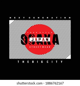Osaka Japan typography design t-shirt print vector illustration 