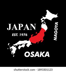 Osaka Japan typography design t-shirt print vector illustration 