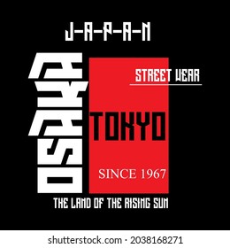 Osaka Japan typography design t-shirt print, vector illustration