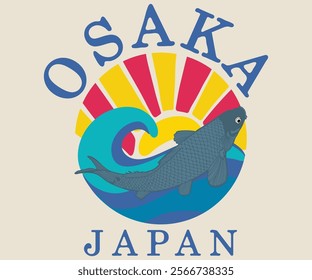 Osaka, Japan Typography Slogan t-shirt artwork for hoodie apparel or Other Uses