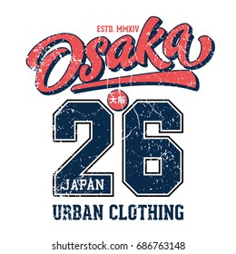 Osaka Japan Urban Clothing - Tee Design For Print