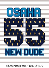 osaka new dude,t-shirt print poster vector illustration