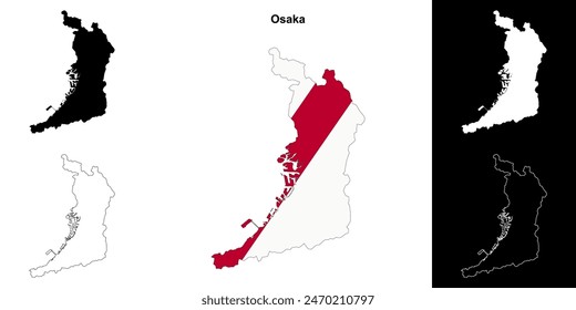 Outline-Kartenset der Präfektur Osaka