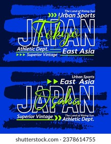 Osaka Tokyo urban calligraphy typeface grunge superior vintage, typography, for t-shirt, posters, labels, etc.