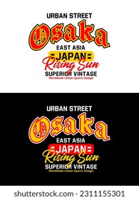 Osaka vintage college varsity design, vector illustration