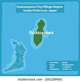 Osakasayama City Village Region Osaka Prefecture Map, Japan