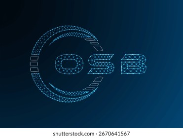 OSB low poly letter logo vector design. OSB lower poly logo design. Low poly logo.