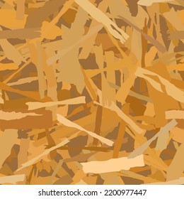 OSB seamless texture . Chip wooden building panels. Plywood vector pattern. Oriented particle board background. Sheet of fibreboard with fragments of compressed sawdust.