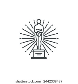 Oscar, award, film, cinema, movie, filming icon, vector illustration