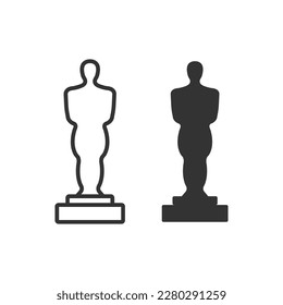 Oscar award icon vector icon. Hollywood trophy symbol illustration for use web design and mobile apps, logo. Symbol illustration. 