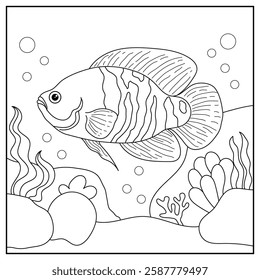 Oscar Fish coloring pages for kids.