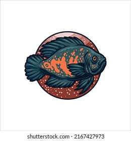 oscar fish illustration vector