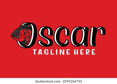 Oscar lettering logo, oscar  fish logo