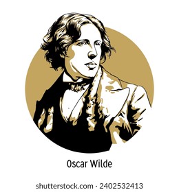 Oscar Wilde es un escritor y poeta irlandés. Una de las figuras clave del esteticismo y el modernismo europeo. Ilustración vectorial dibujada por mano