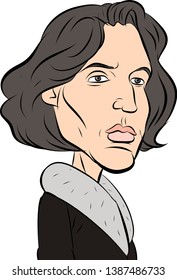 Oscar Wilde Vector Caricature Portrait