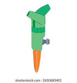 desenho animado de aspersão de jardim oscilante. pressão ajustável, fluxo de gama, controle eficiente oscilando o sinal de aspersão de jardim.