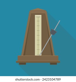 Oscillating metronome on a blue background (flat design)