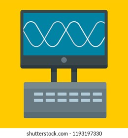 Oscillation device icon. Flat illustration of oscillation device vector icon for web design