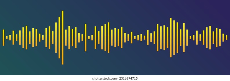 Oscillation graph, equalizer, sound wave, scale or change in defamatory vibrations. Graphical representation. Flat design. The rise and fall. Growth chart. Electric impulse. Vector Illustration.